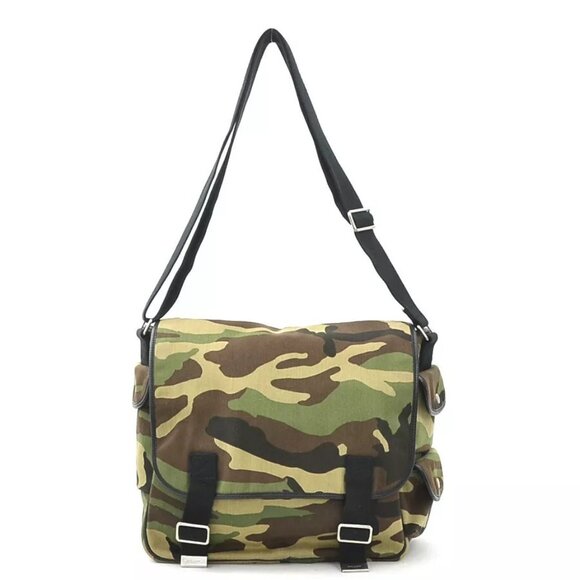 Auth SAINT LAURENT Camouflage Crossbody Shoulder Bag Khaki Canvas - r10401a - Picture 5 of 16